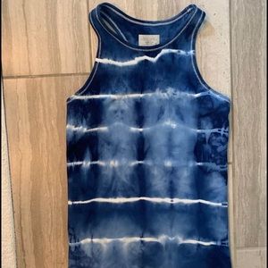 Athleta high neck racer back tie dye tank